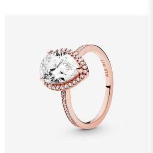 Rose Gold Halo Pandora ring size 9